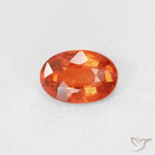 0.53ct 天然 赤みがかったオレンジ サファイア, 楕円形, VVS