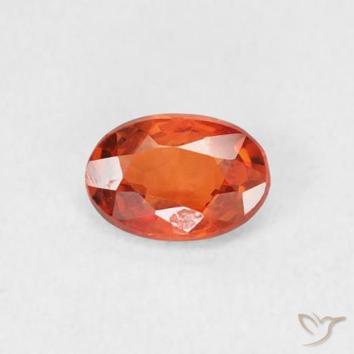 0.53ct 天然 赤みがかったオレンジ サファイア, 楕円形, VVS