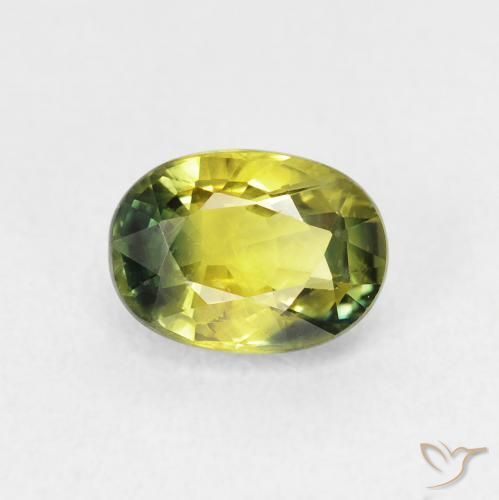1.75ct 天然 ウォームアーシーグリーン サファイア, 楕円形, VVS-VS