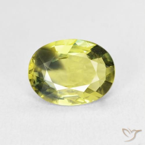 2.54ct 天然 グリーンイエロー サファイア, 楕円形, VVS-VS