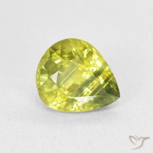 1.99ct 天然 ミディアムイエロー サファイア, 洋梨の形, VVS-VS