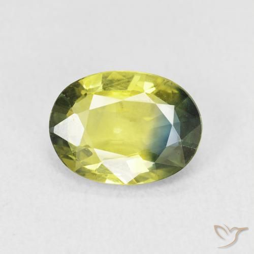 1.83ct 天然 グリーンイエロー サファイア, 楕円形, VVS-VS