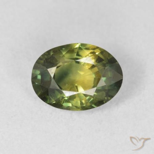 1.37ct 天然 フォレストグリーン サファイア, 楕円形, VS