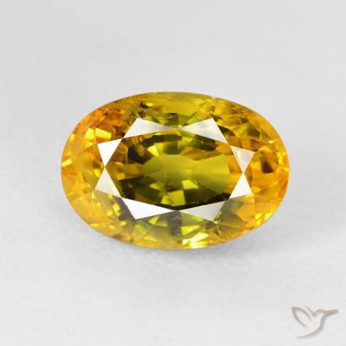 5.95ct 天然 ダークゴールド サファイア, 楕円形, VS
