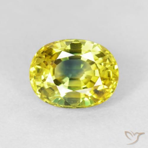 3.44ct 天然 ミディアムゴールド サファイア, 楕円形, VS
