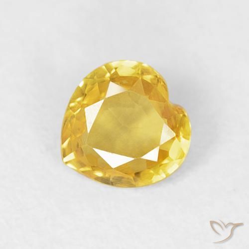 0.39ct 天然 トスカーナイエロー サファイア, 心臓, VVS-VS