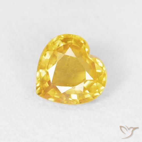 0.38ct 天然 ゴールドオレンジ サファイア, 心臓, VVS-VS