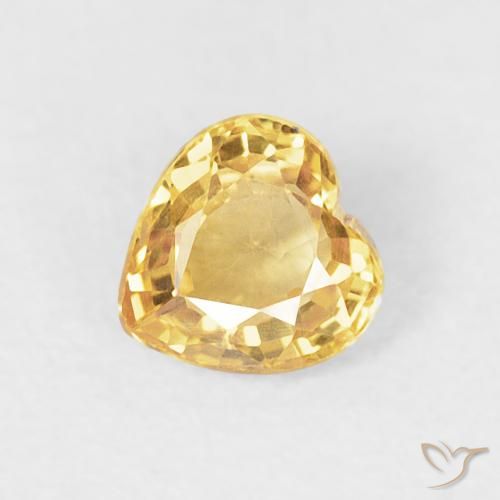0.48ct 天然 ゴールド サファイア, 心臓, VVS-VS