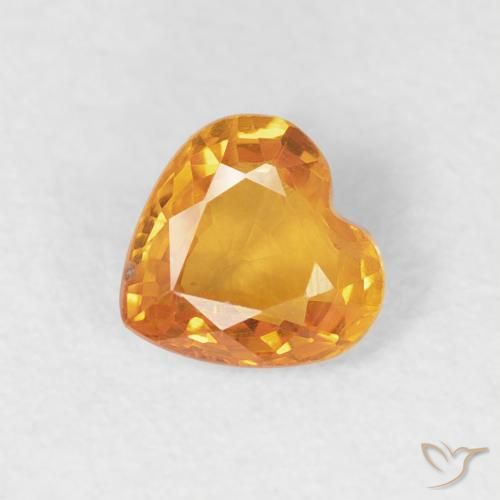 0.44ct 天然 ミディアムオレンジ サファイア, 心臓, VVS-VS