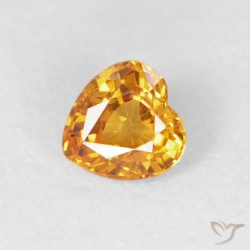 0.40ct 天然 オレンジゴールド サファイア, 心臓, VVS-VS