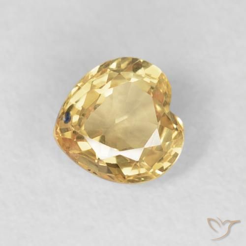 0.47ct 天然 ライトイエロー サファイア, 心臓, VVS