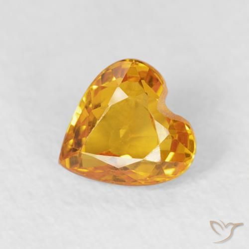 0.51ct 天然 Medium Light-Orange サファイア, 心臓, VVS-VS
