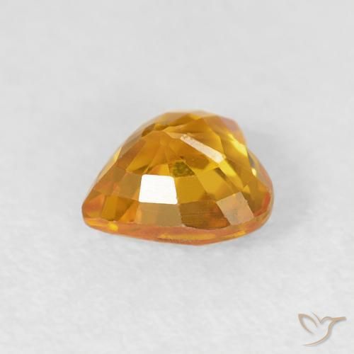 0.51カラットの天然Medium Light-Orangeサファイア、心臓、VVS-VS