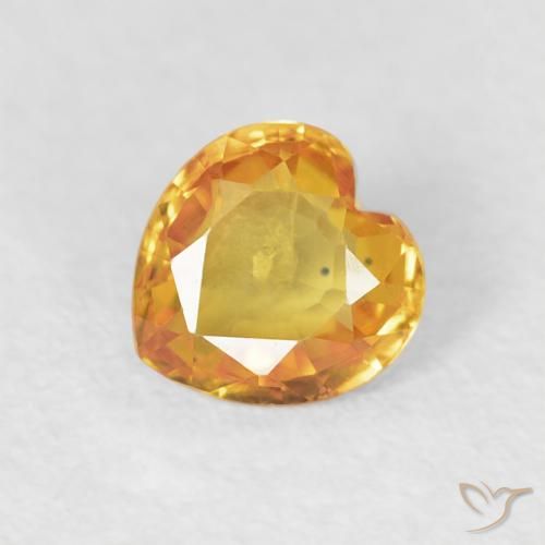 0.41ct 天然 ミディアムオレンジ サファイア, 心臓, VVS-VS