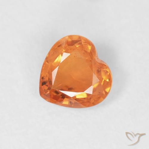 0.43ct 天然 鮮やかなオレンジ サファイア, 心臓, VS