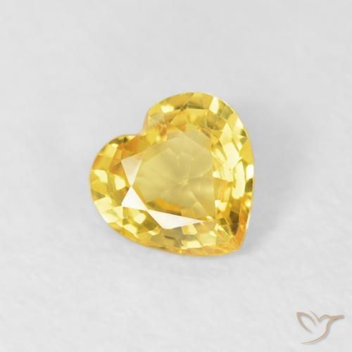 0.37ct 天然 ミディアムイエロー サファイア, 心臓, VS