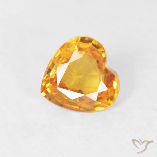 0.43ct 天然 ミディアムオレンジ サファイア, 心臓, VS
