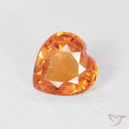 0.33ct 天然 赤みがかったオレンジ サファイア, 心臓, VS