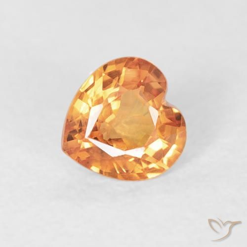 0.41ct 天然 濃いオレンジ サファイア, 心臓, VS