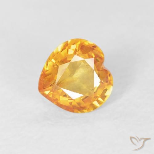 0.45ct 天然 オレンジゴールド サファイア, 心臓, VS