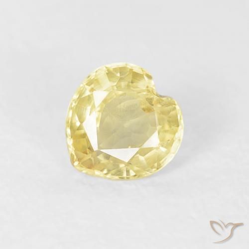 0.45ct 天然 ライトイエロー サファイア, 心臓, VS