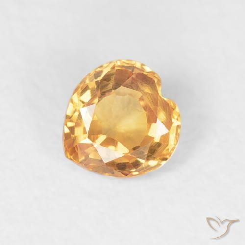 0.46ct 天然 ゴールド サファイア, 心臓, VVS-VS