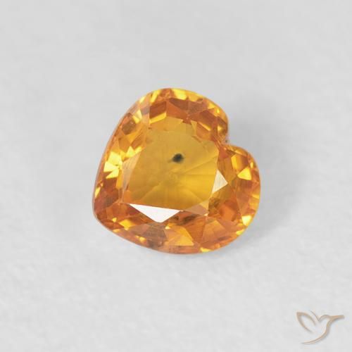 0.42ct 天然 ゴールド サファイア, 心臓, VS