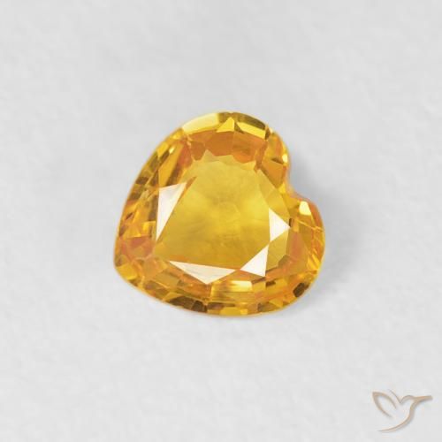0.35ct 天然 ミディアムオレンジゴールド サファイア, 心臓, VS