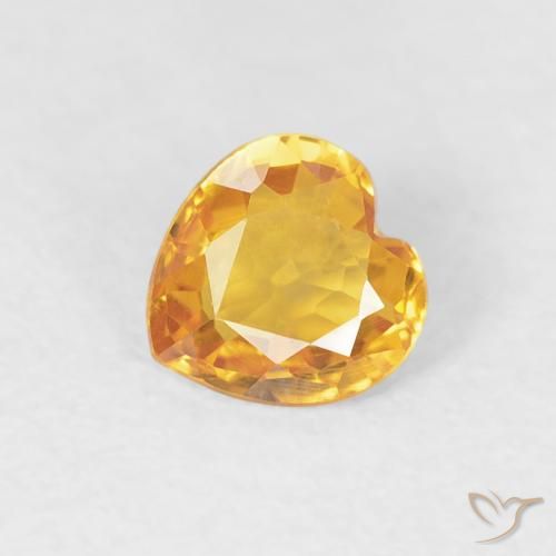 0.43ct 天然 ゴールド サファイア, 心臓, VS