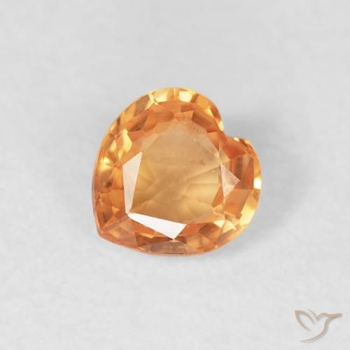 0.39ct 天然 鮮やかなオレンジ サファイア, 心臓, VVS-VS