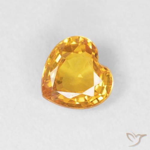0.43ct 天然 ミディアムオレンジゴールド サファイア, 心臓, VVS-VS