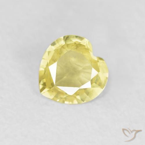 0.34ct 天然 ライトイエロー サファイア, 心臓, VVS-VS