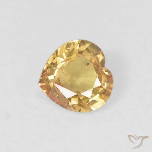 0.39ct 天然 ゴールド サファイア, 心臓, VVS-VS