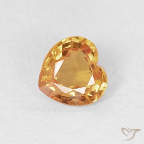 0.47ct 天然 オレンジゴールド サファイア, 心臓, VS