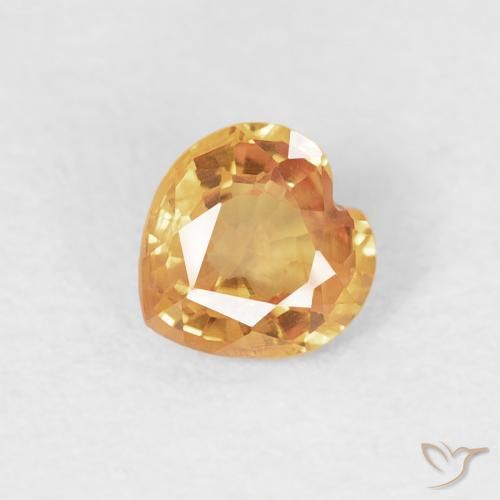 0.41ct 天然 オレンジゴールド サファイア, 心臓, VS