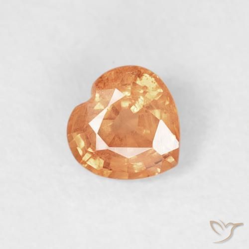 0.45ct 天然 ミディアムオレンジ サファイア, 心臓, VS-SI