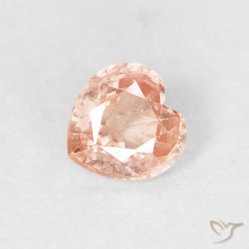 0.41ct 天然 ピーチオレンジ サファイア, 心臓, VS-SI