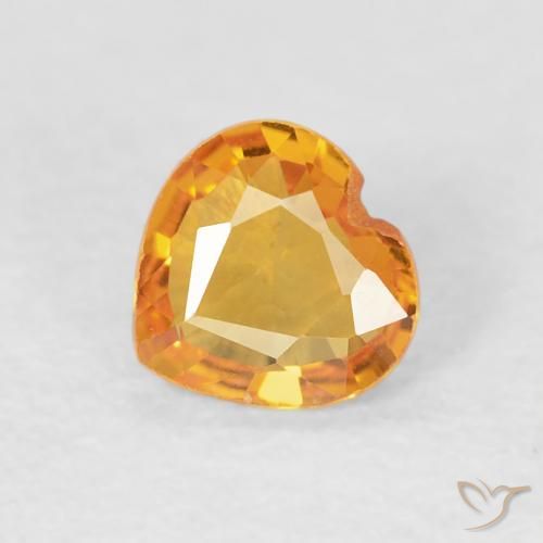 0.42ct 天然 オレンジゴールド サファイア, 心臓, VVS