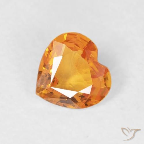 0.34ct 天然 濃いオレンジゴールド サファイア, 心臓, VVS-VS