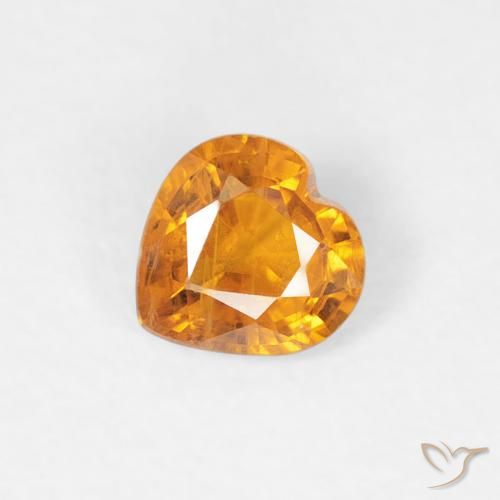 0.37ct 天然 ミディアムオレンジ サファイア, 心臓, VS-SI