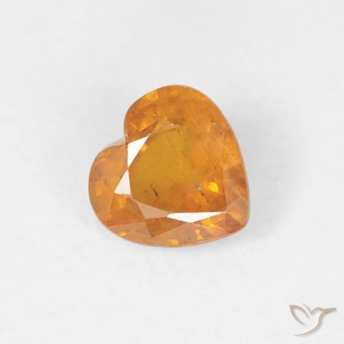 0.46ct 天然 アンバーオレンジ サファイア, 心臓, VS-SI