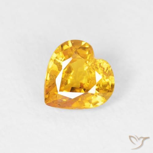 0.40ct 天然 ゴールド サファイア, 心臓, VS-SI
