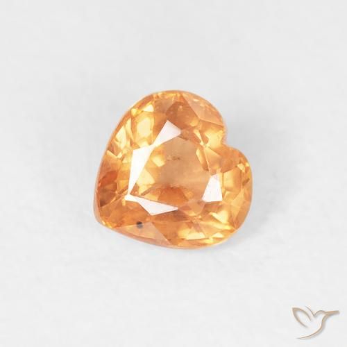 0.45ct 天然 ミディアムオレンジ サファイア, 心臓, VS