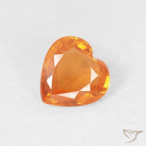 0.41ct 天然 鮮やかなオレンジ サファイア, 心臓, VS