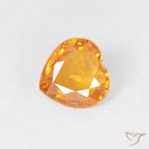 0.38ct 天然 アプリコットオレンジ サファイア, 心臓, VS