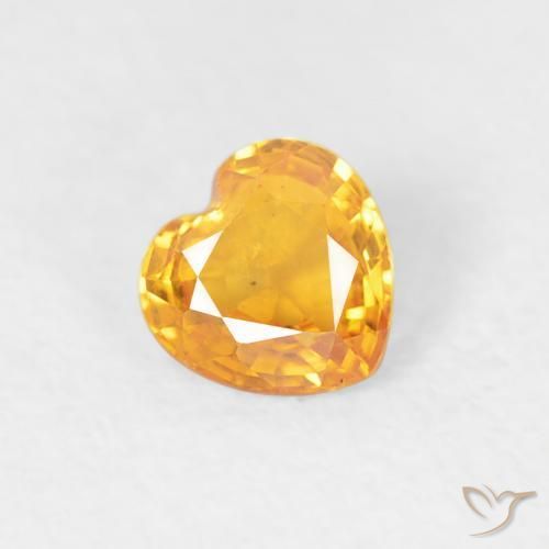 0.41ct 天然 ミディアムオレンジ サファイア, 心臓, VS