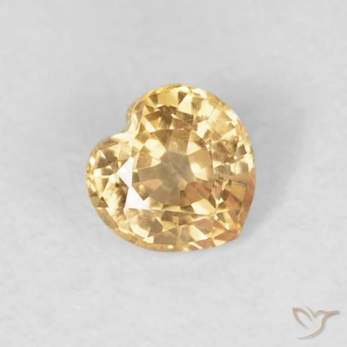 0.51ct 天然 ゴールド サファイア, 心臓, VS