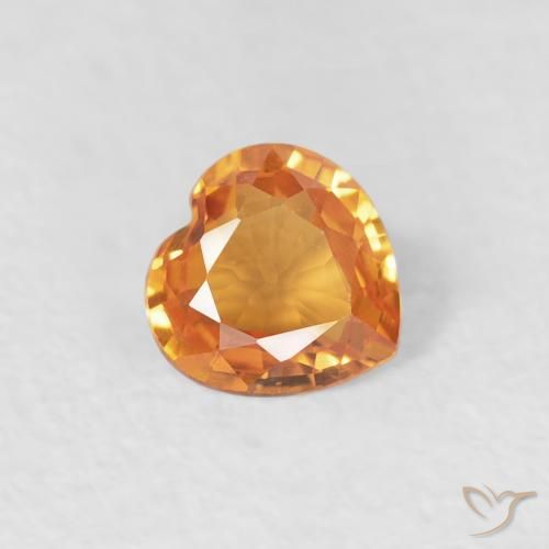 0.35ct 天然 ミディアムオレンジ サファイア, 心臓, VVS