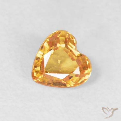 0.46ct 天然 ミディアムオレンジ サファイア, 心臓, VVS