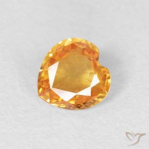 0.40ct 天然 オレンジゴールド サファイア, 心臓, VVS